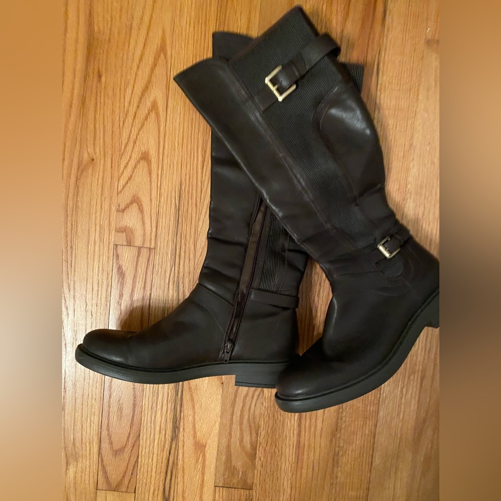 Brown calf boots